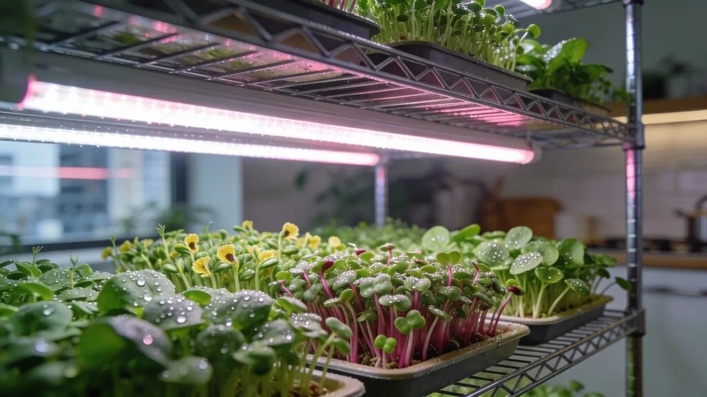 commercial microgreen farming lights, seeds, fertilizers